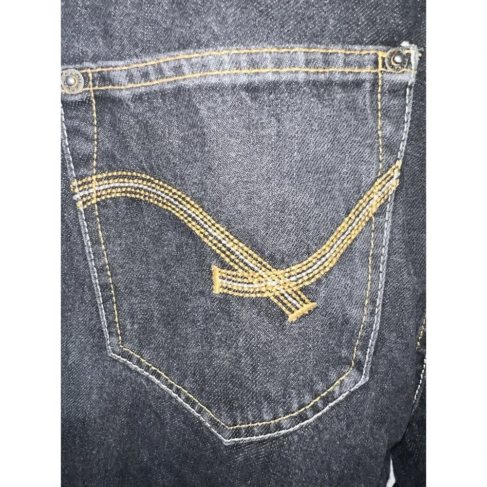 Ecko Unltd Vintage Y2K Black Baggy Skate Jeans 32x32 Embroidered Rhino Contrast